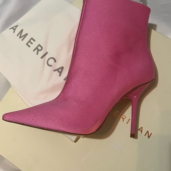 🔹️GOOD AMERICAN 🔹️Pink Made In Brazil Emma High Booties - Picture 7 of 8